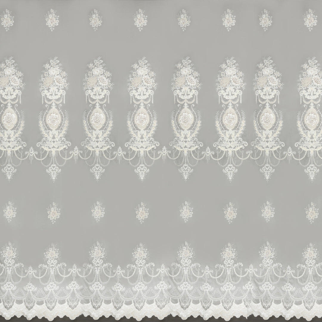 Floral Damask Embroidered net for curtains and blinds in Lahore delivery all over Pakistan