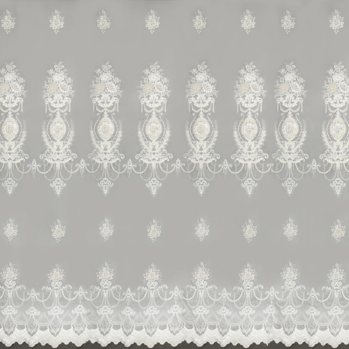 Floral Damask Embroidered net for curtains and blinds in Lahore delivery all over Pakistan