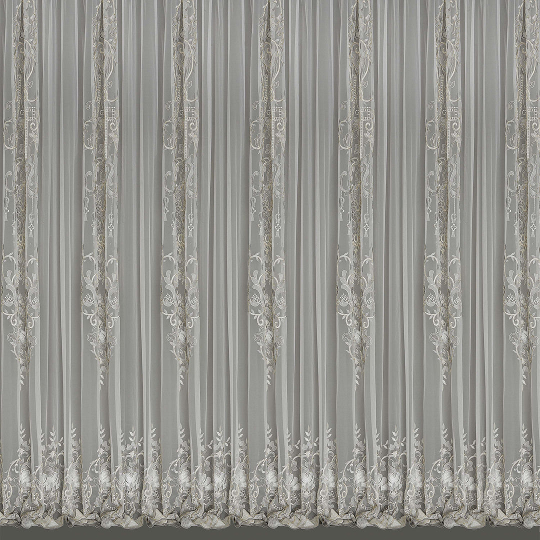 Embroidered net, Sheers, classical interios , curtain and roman Blind