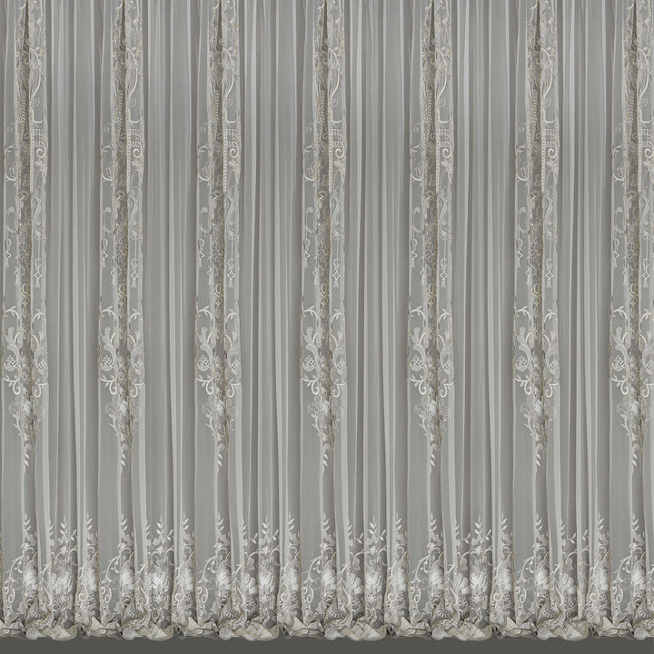 Embroidered net, Sheers, classical interios , curtain and roman Blind
