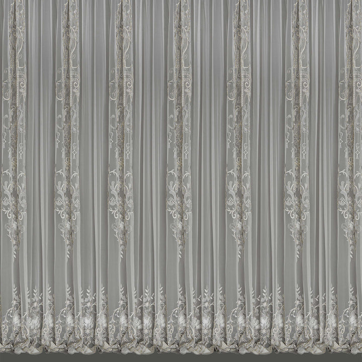 Embroidered net, Sheers, classical interiors , curtain and roman Blind, Damask