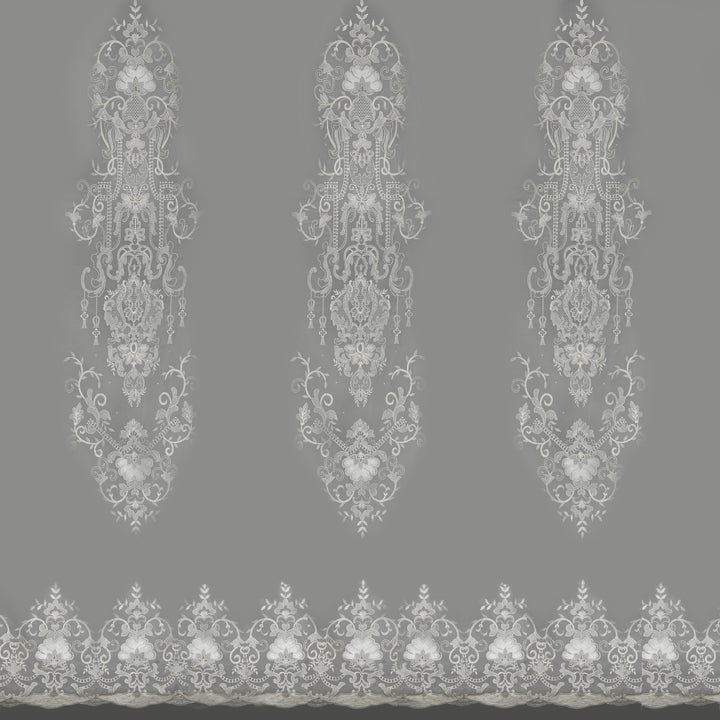 Embroidered net, Sheers, classical interiors , curtain and roman Blind, Damask