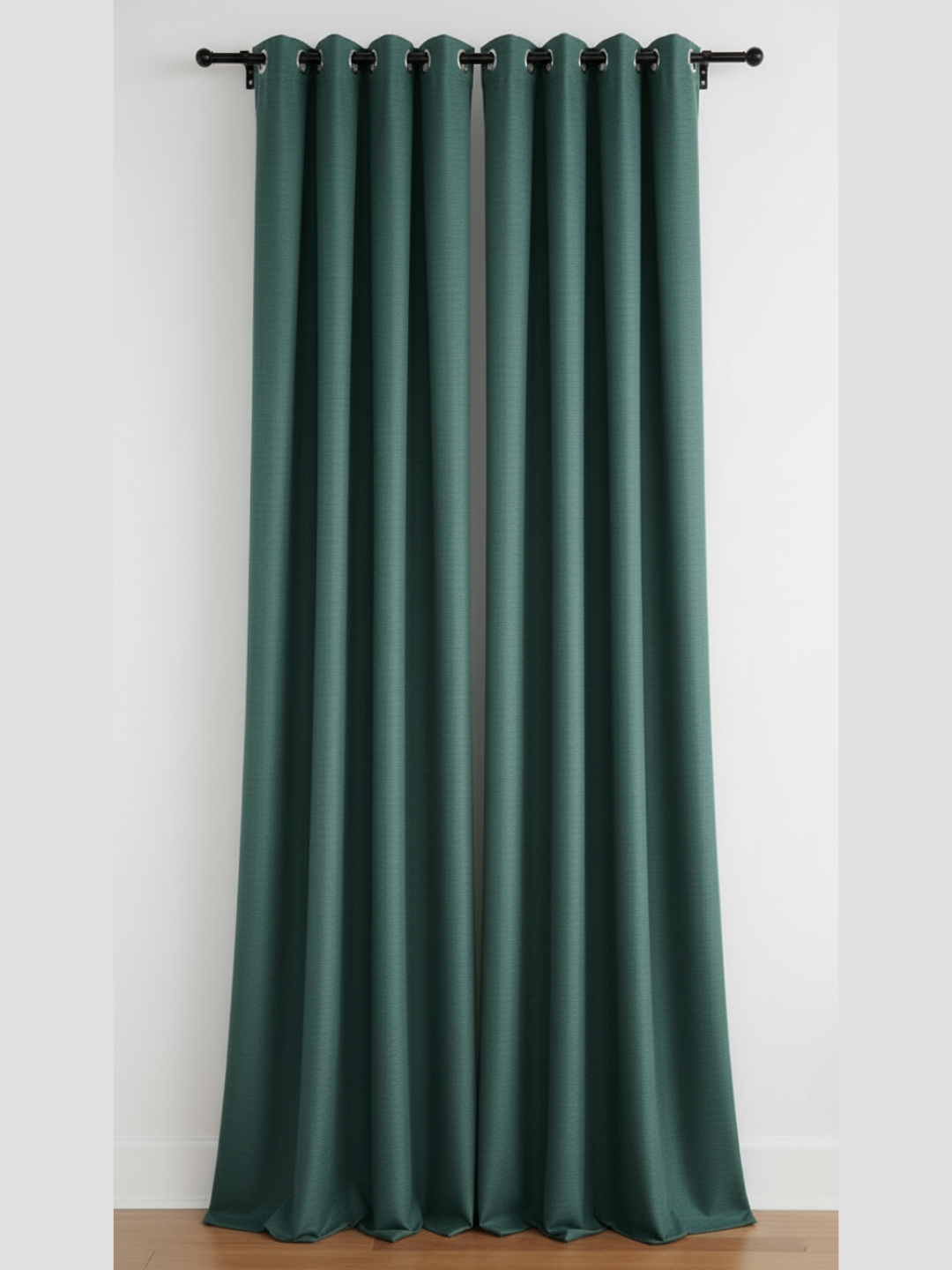 9513 - Dark Green Synthetic Silk Ready Made Curtain Panel