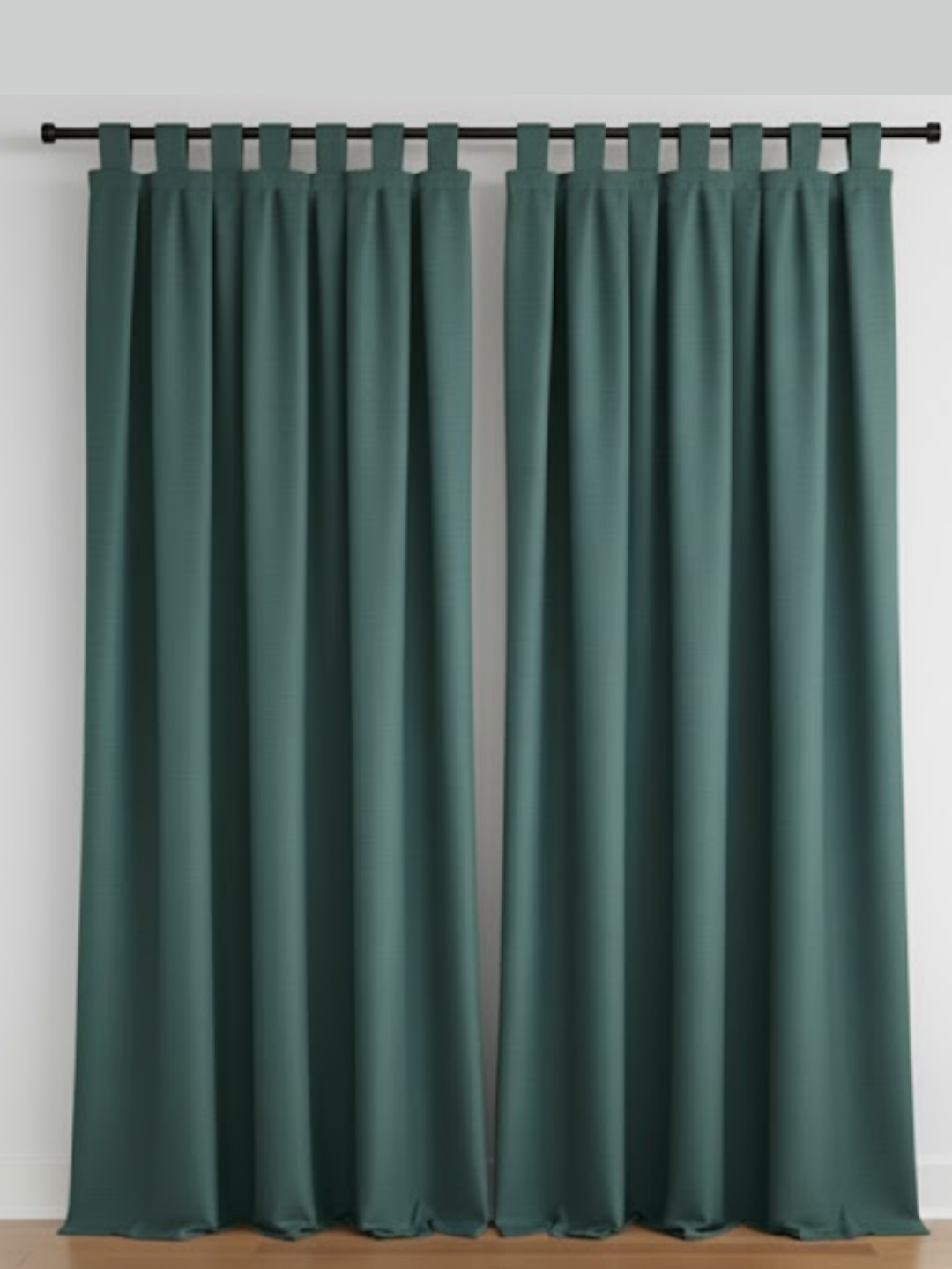 9513 - Dark Green Synthetic Silk Ready Made Curtain Panel