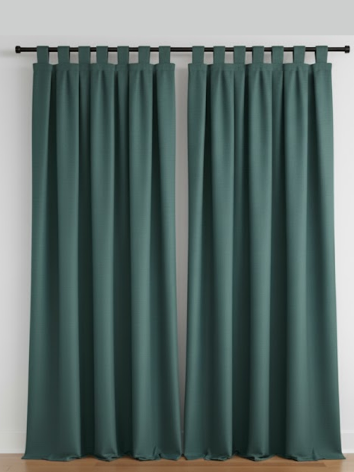 9513 - Dark Green Synthetic Silk Ready Made Curtain Panel