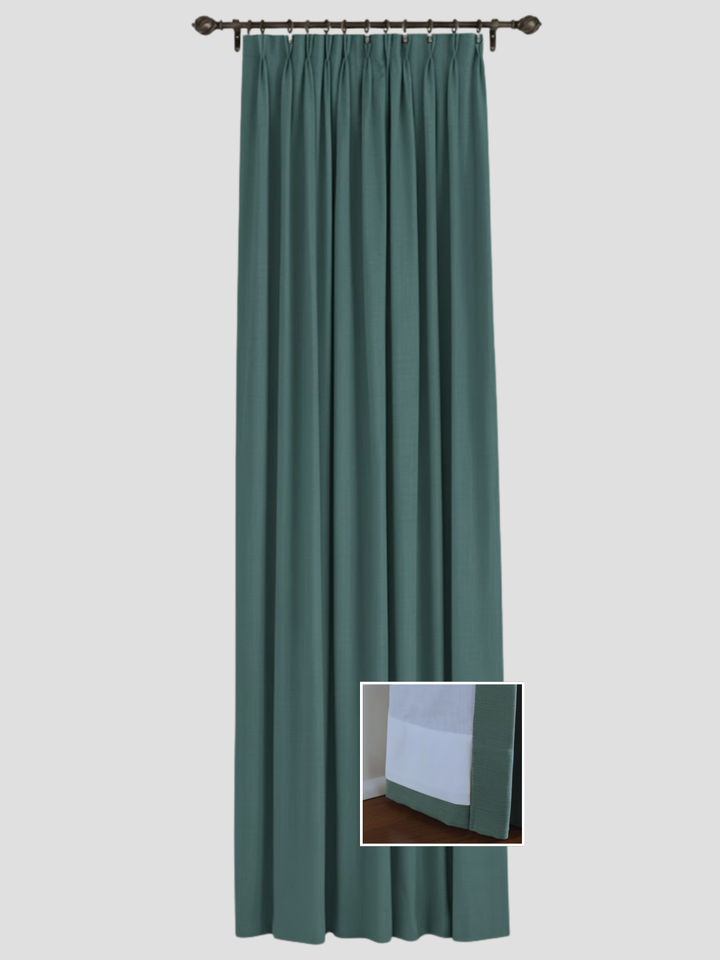 9513 - Dark Green Synthetic Silk Ready Made Curtain Panel