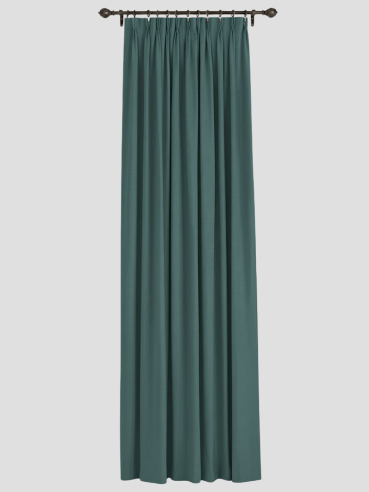 9513 - Dark Green Synthetic Silk Ready Made Curtain Panel